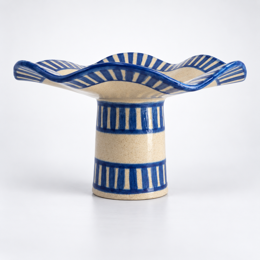 rayure bleue pedestal dish 02 png